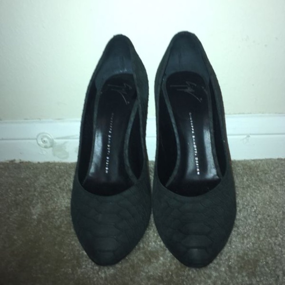 Giuseppe Zanotti Python Black Snakeskin Stilettos